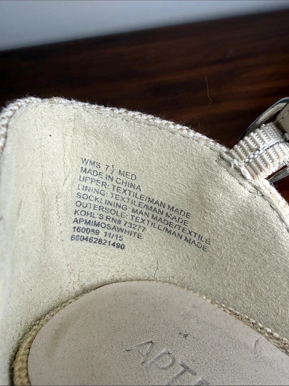 Apt. 9 Cream Lace Cork Wedge Sandals with Tan Ankle Strap